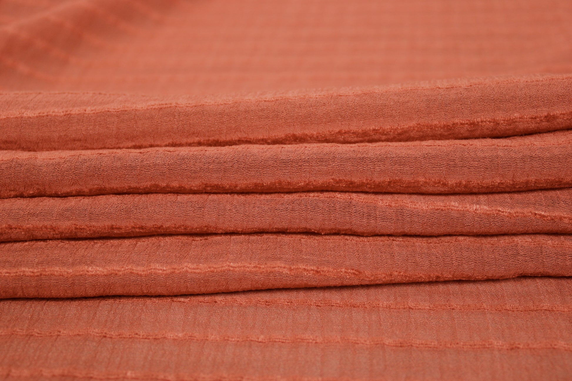 Tissu voile rayon et viscose- à rayures - rouille - photo 2/5 | So Tissus