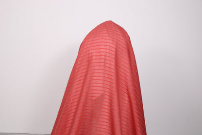 Tissu voile rayon et viscose- à rayures - rouille - photo 3/5 | So Tissus
