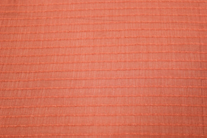 Tissu voile rayon et viscose- à rayures - rouille - photo 4/5 | So Tissus