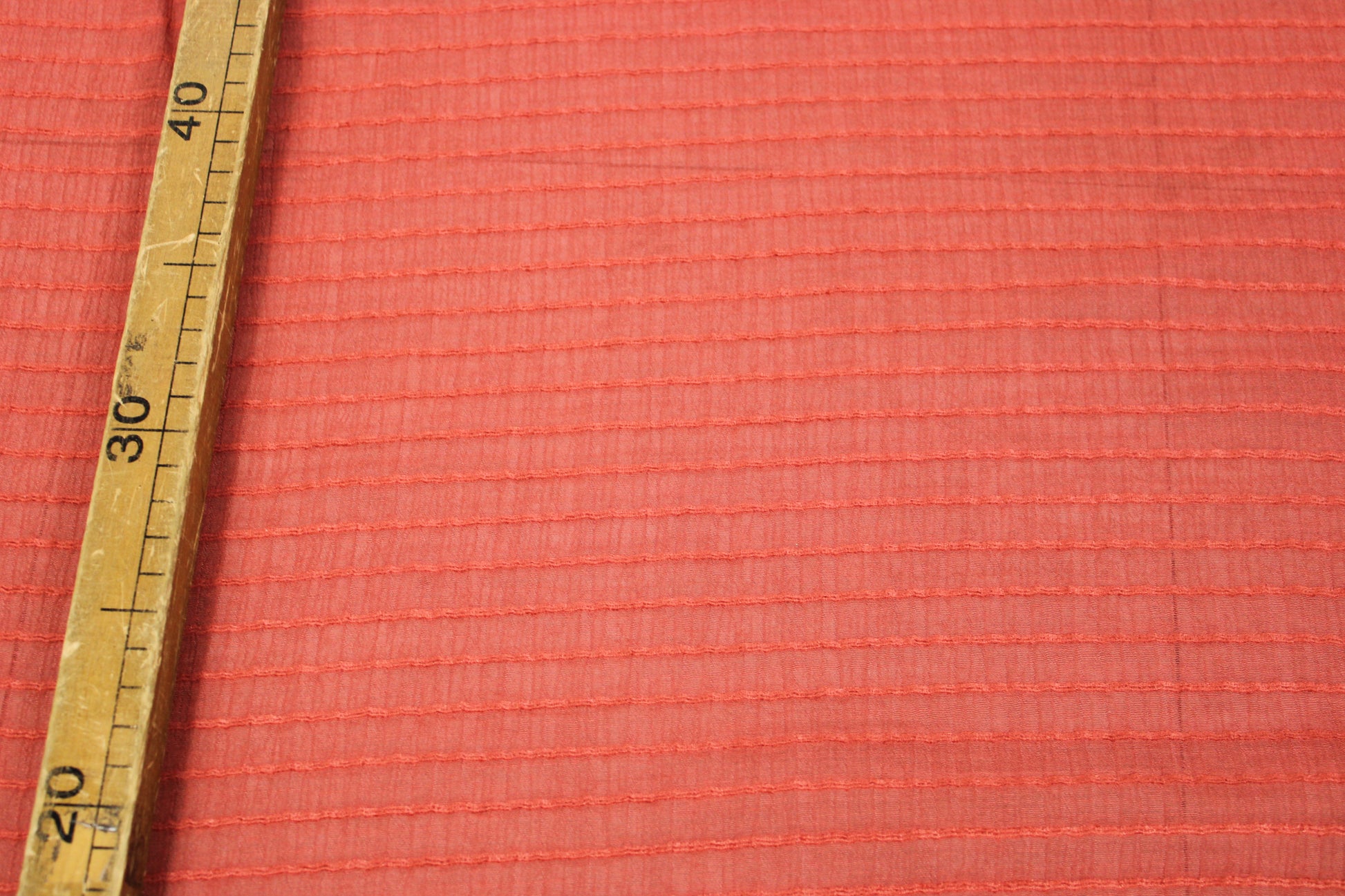 Tissu voile rayon et viscose- à rayures - rouille - photo 5/5 | So Tissus