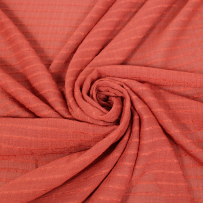 Tissu voile rayon et viscose- à rayures - rouille - photo 1/5 | So Tissus