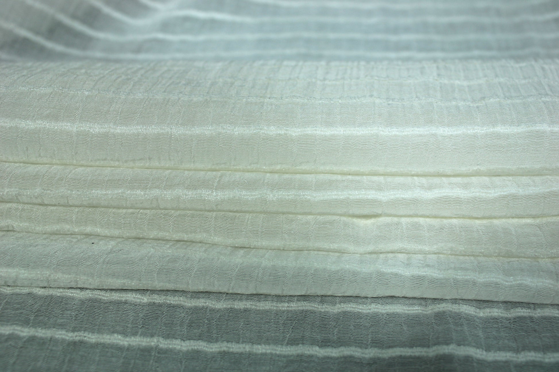 Tissu voile rayon et viscose- à rayures - écru - photo 2/6 | So Tissus