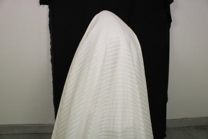 Tissu voile rayon et viscose- à rayures - écru - photo 3/6 | So Tissus