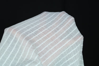 Tissu voile rayon et viscose- à rayures - écru - photo 6/6 | So Tissus