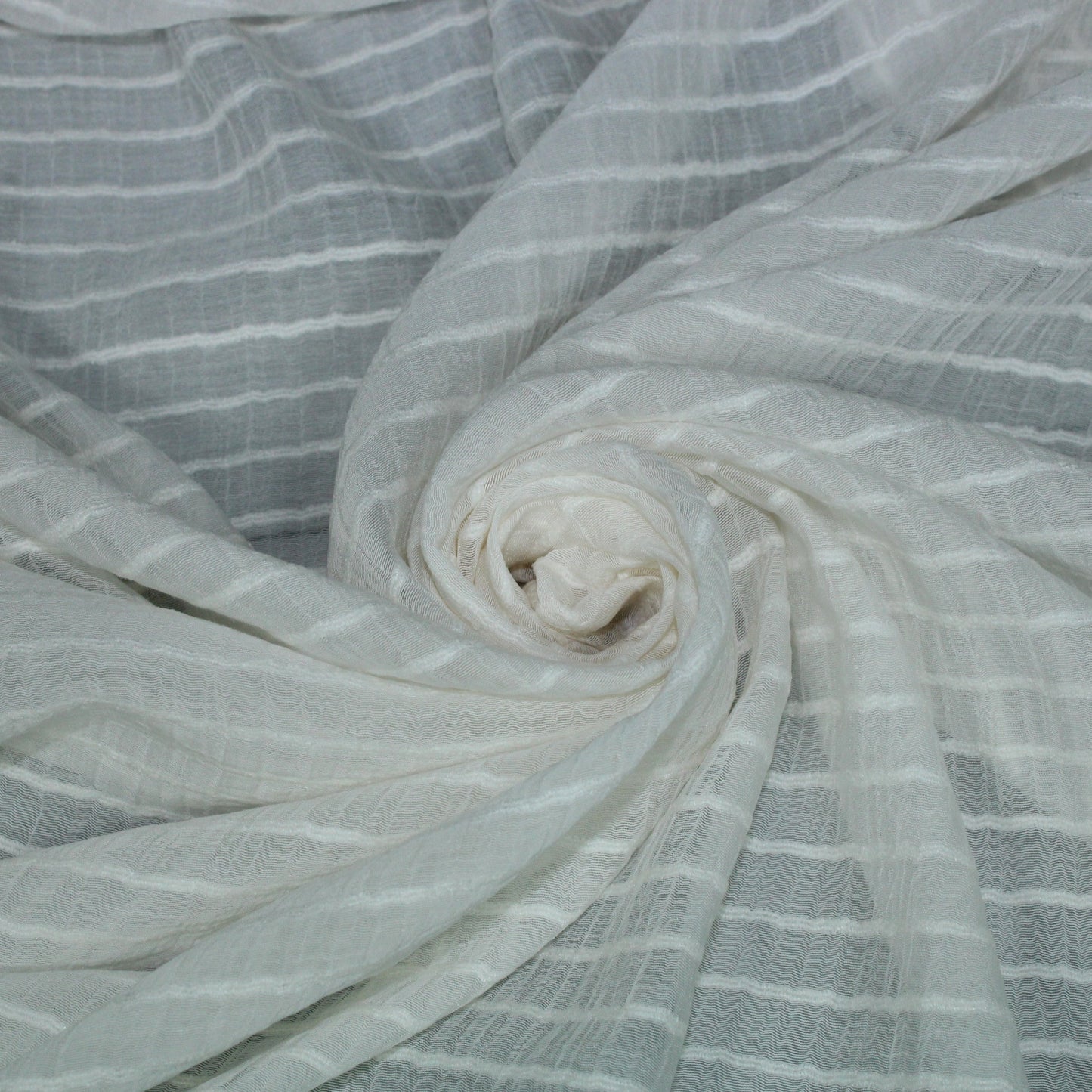 Tissu voile rayon et viscose- à rayures - écru - photo 1/6 | So Tissus