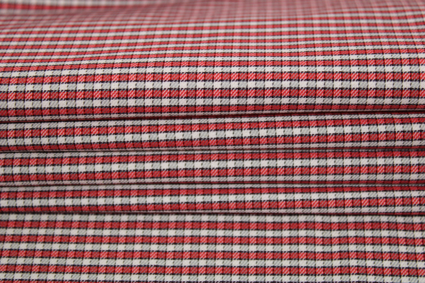 Tissu popeline coton - à carreaux - rouge et blanc - photo 2/5 | So Tissus