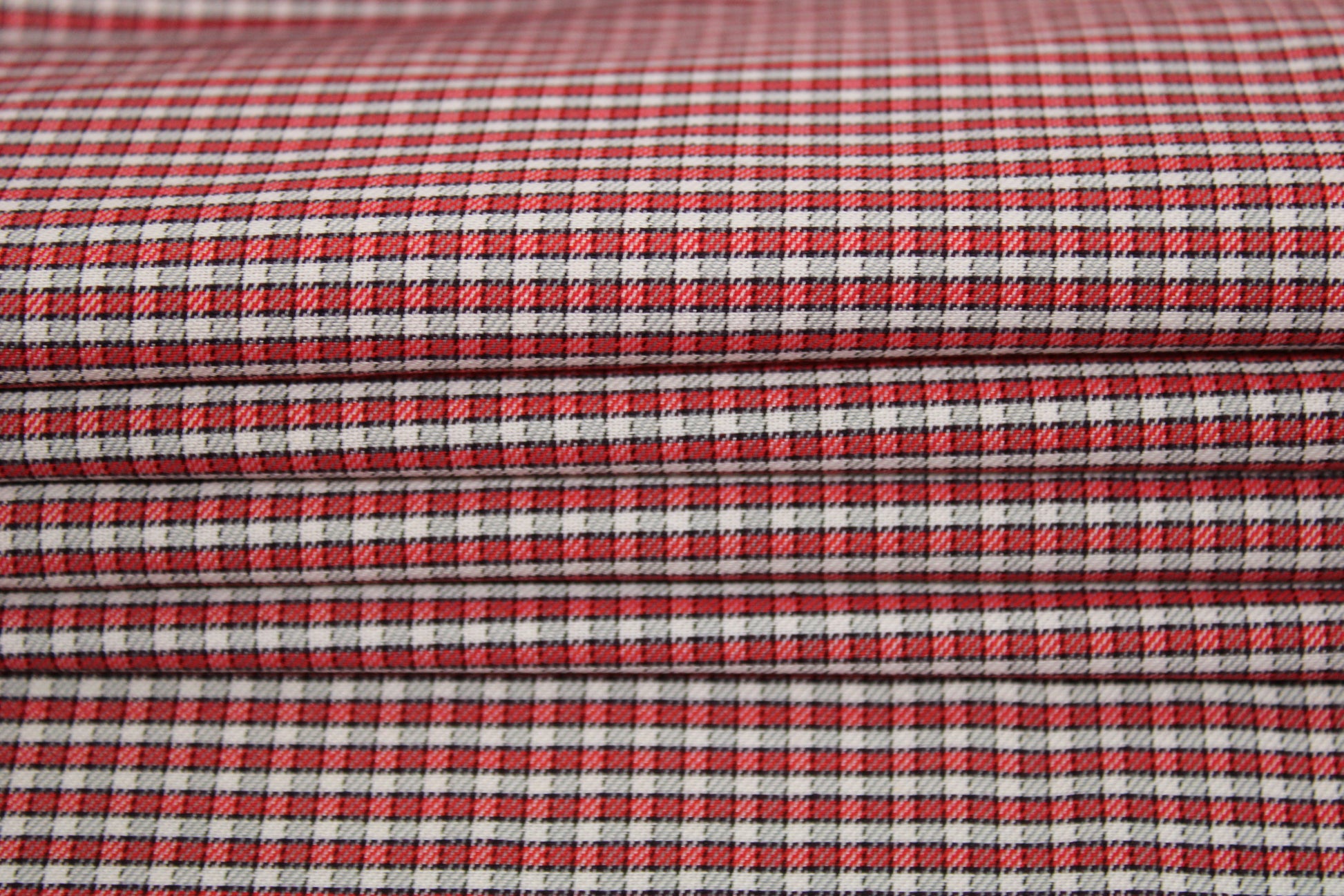 Tissu popeline coton - à carreaux - rouge et blanc - photo 2/5 | So Tissus