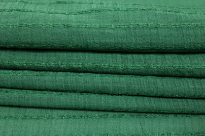 Tissu voile rayon et viscose- à rayures - vert - photo 2/5 | So Tissus