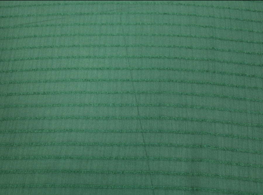 Tissu voile rayon et viscose- à rayures - vert