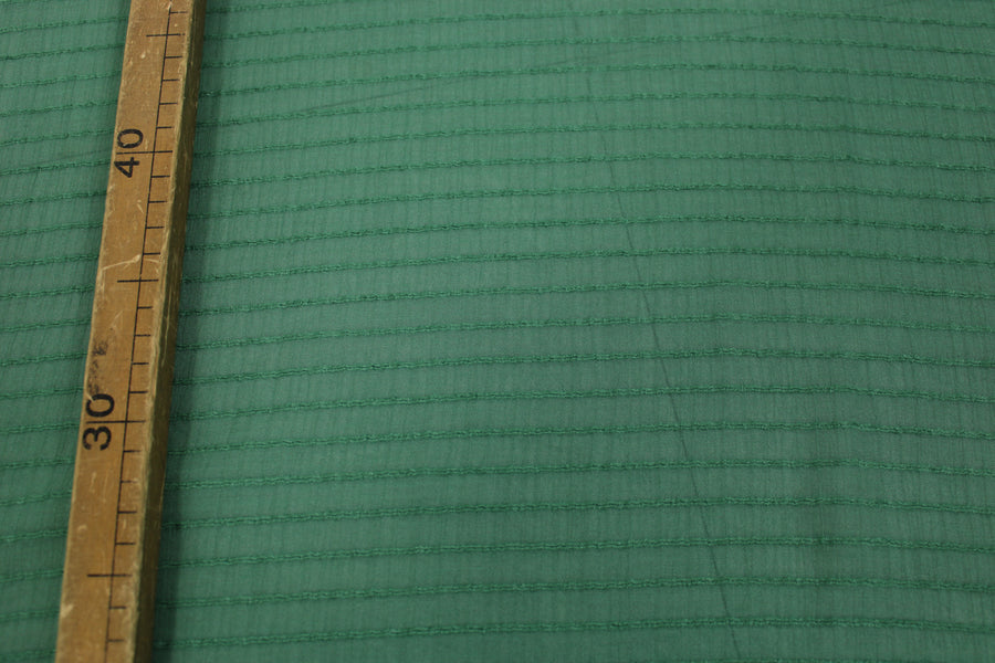 Tissu voile rayon et viscose- à rayures - vert