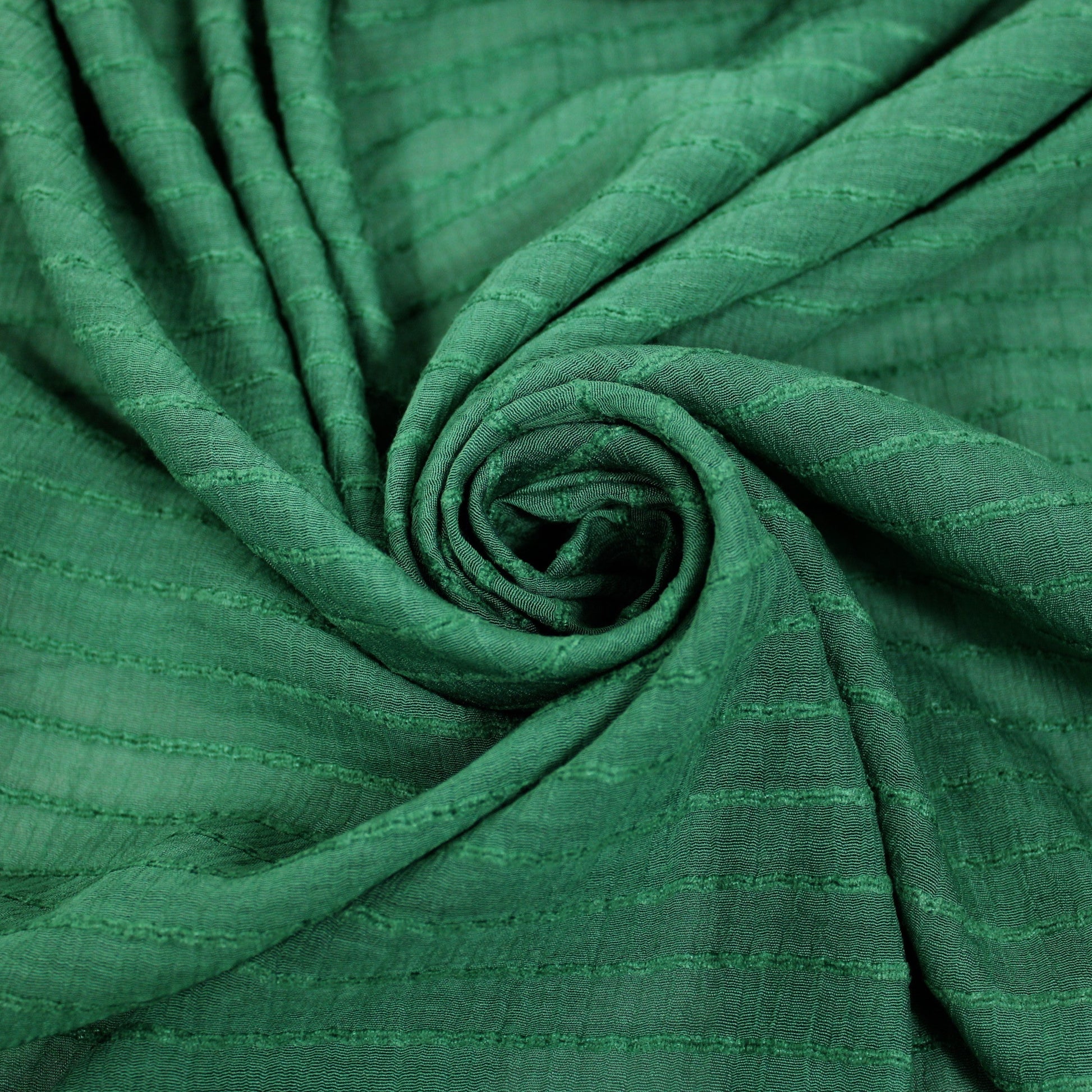 Tissu voile rayon et viscose- à rayures - vert - photo 1/5 | So Tissus