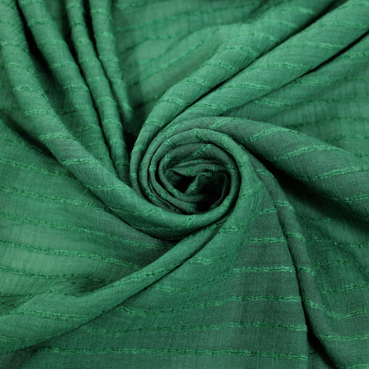 Tissu voile rayon et viscose- à rayures - vert - photo 1/5 | So Tissus