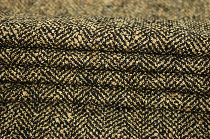 Tissu tweed de laine à chevron - beige et noir - photo 2/5 | So Tissus