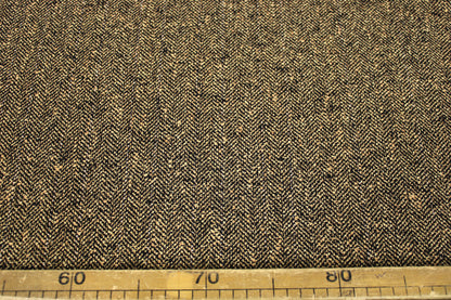 Tissu tweed de laine à chevron - beige et noir - photo 5/5 | So Tissus