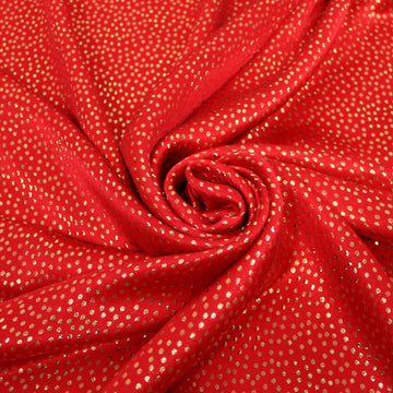 Tissu soie et lurex - à pois - rouge et doré
