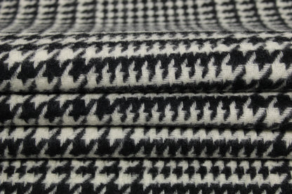 Tissu Lainage - pieds de poule à carreaux - noir et blanc - photo 2/5 | So Tissus