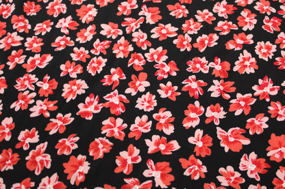 Tissu crêpe viscose - imprimé fleur rose - photo 4/5 | So Tissus
