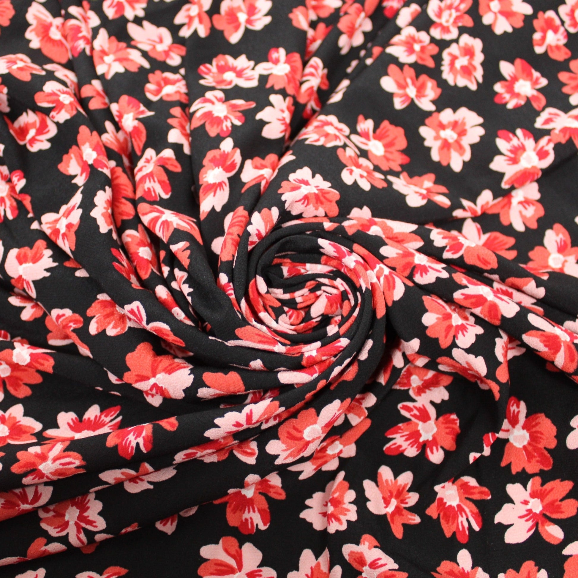 Tissu crêpe viscose - imprimé fleur rose - photo 1/5 | So Tissus