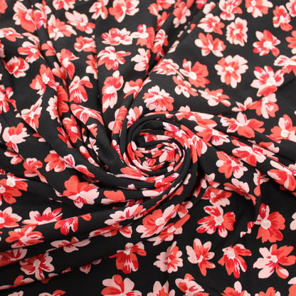 Tissu crêpe viscose - imprimé fleur rose - photo 1/5 | So Tissus