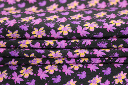 Tissu crêpe viscose - imprimé fleur violette - photo 2/5 | So Tissus