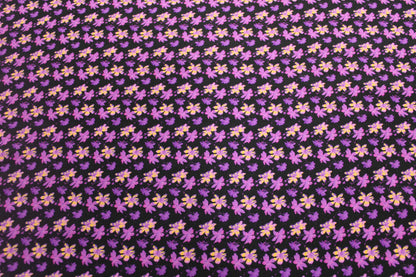 Tissu crêpe viscose - imprimé fleur violette - photo 4/5 | So Tissus