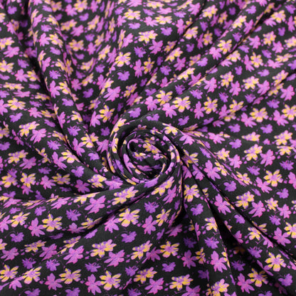 Tissu crêpe viscose - imprimé fleur violette - photo 1/5 | So Tissus
