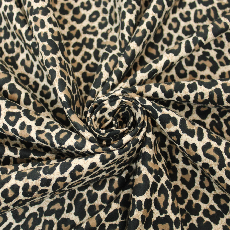 Tissu suédine - imprimé léopard