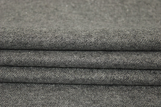 Tissu flanelle de laine - gris et argenté - photo 2/3 | So Tissus