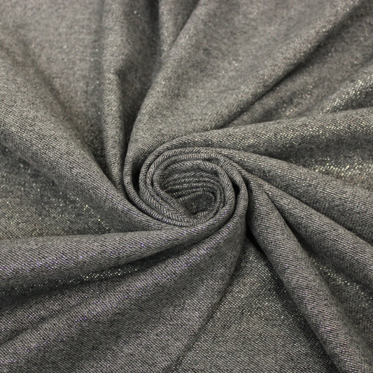 Tissu flanelle de laine - gris et argenté - photo 1/3 | So Tissus