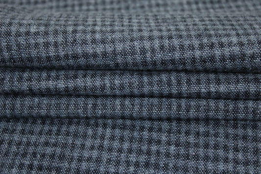 Tissu flanelle de laine - à carreaux - ton gris bleu - photo 2/5 | So Tissus