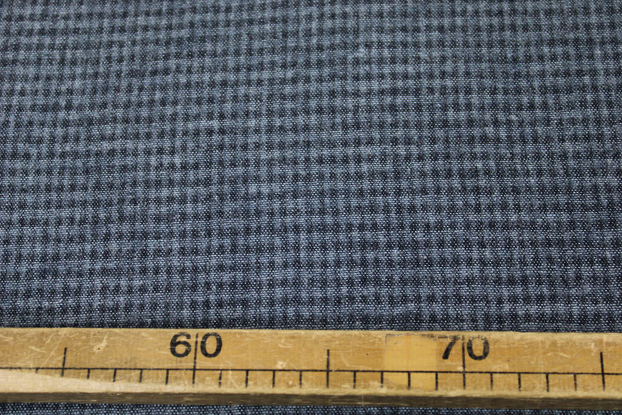Tissu flanelle de laine - à carreaux - ton gris bleu