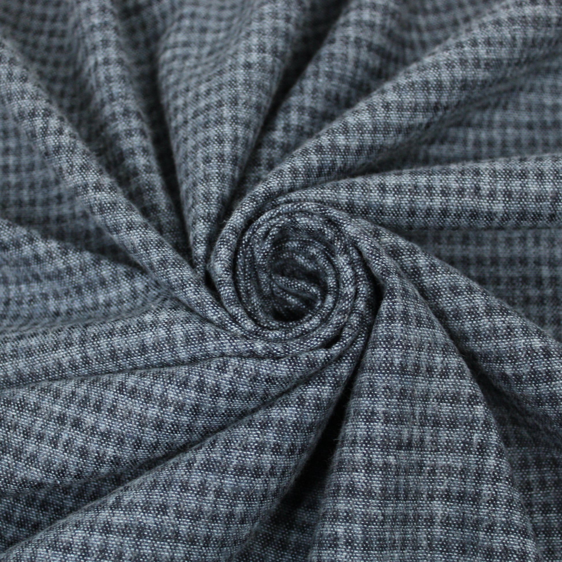 Tissu flanelle de laine - à carreaux - ton gris bleu - photo 1/5 | So Tissus