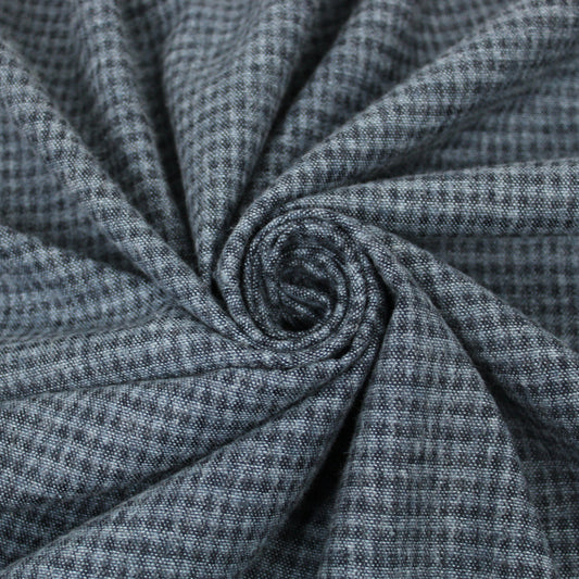 Tissu flanelle de laine - à carreaux - ton gris bleu - photo 1/5 | So Tissus