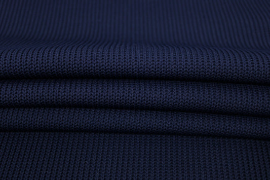 Tissu maille style tricot - bleu marine - photo 2/3 | So Tissus