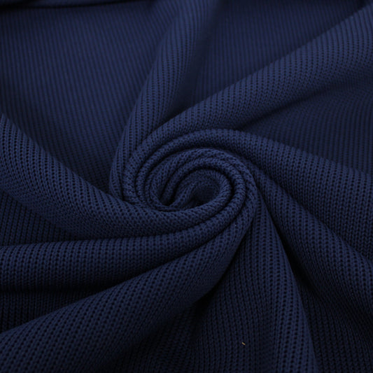 Tissu maille style tricot - bleu marine - photo 1/3 | So Tissus