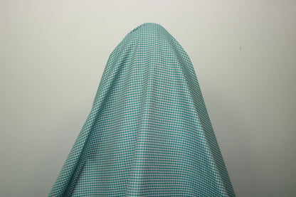 Tissu popeline coton - à carreaux - turquoise et blanc - photo 3/5 | So Tissus