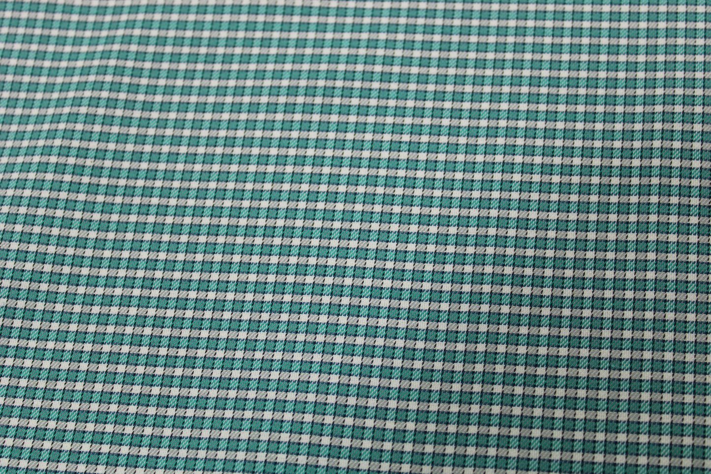 Tissu popeline coton - à carreaux - turquoise et blanc - photo 4/5 | So Tissus