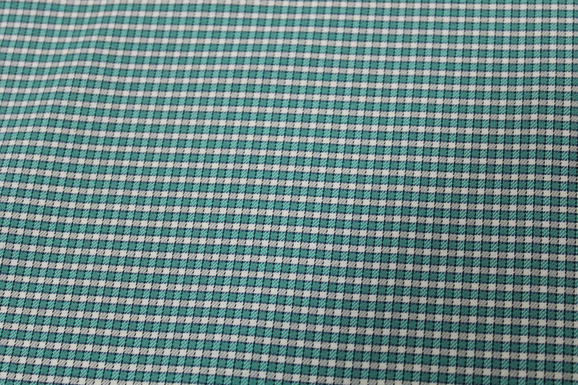 Tissu popeline coton - à carreaux - turquoise et blanc - photo 4/5 | So Tissus