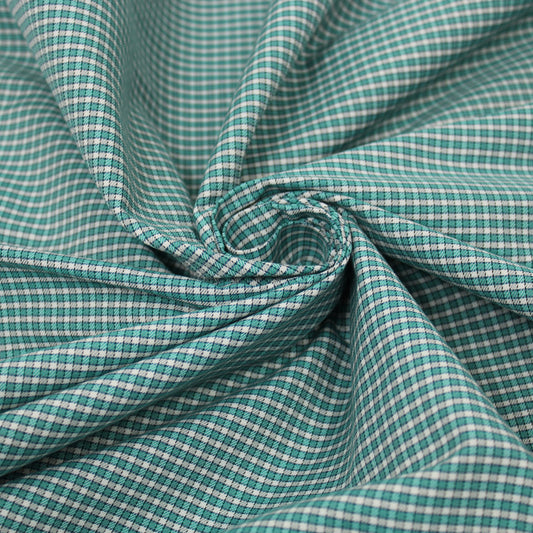 Tissu popeline coton - à carreaux - turquoise et blanc - photo 1/5 | So Tissus
