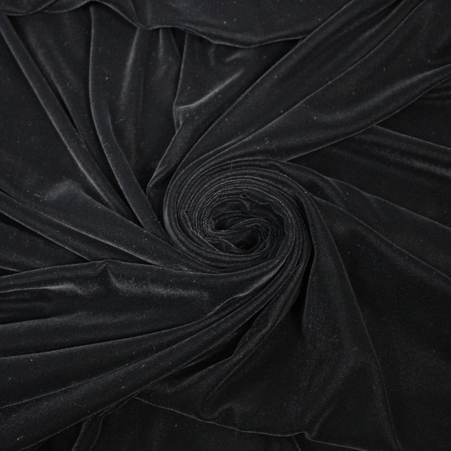 Tissu velours lisse - noir