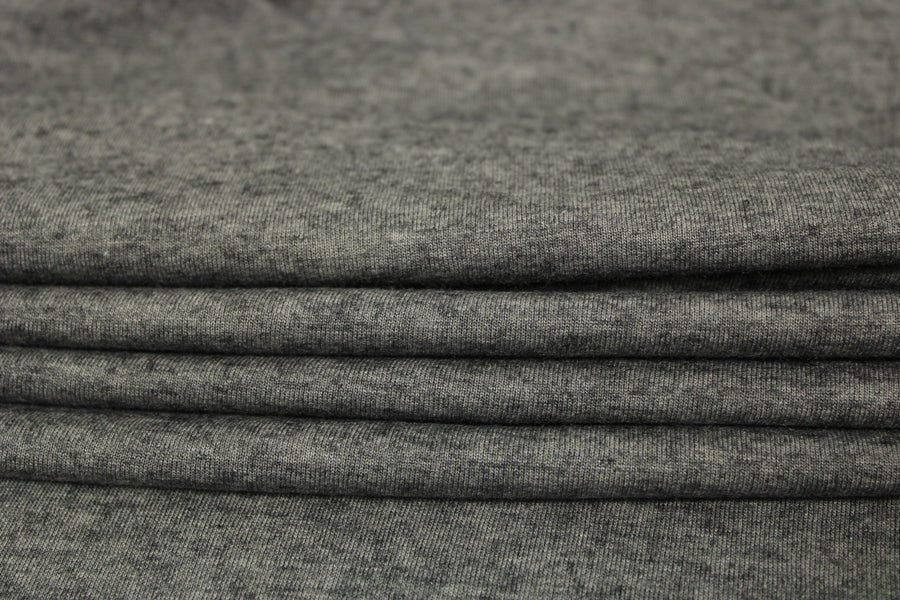 Tissu jersey de laine - gris chiné