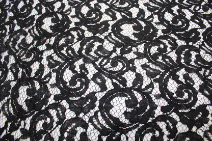 Tissu dentelle motif fleuri- noir - photo 4/5 | So Tissus