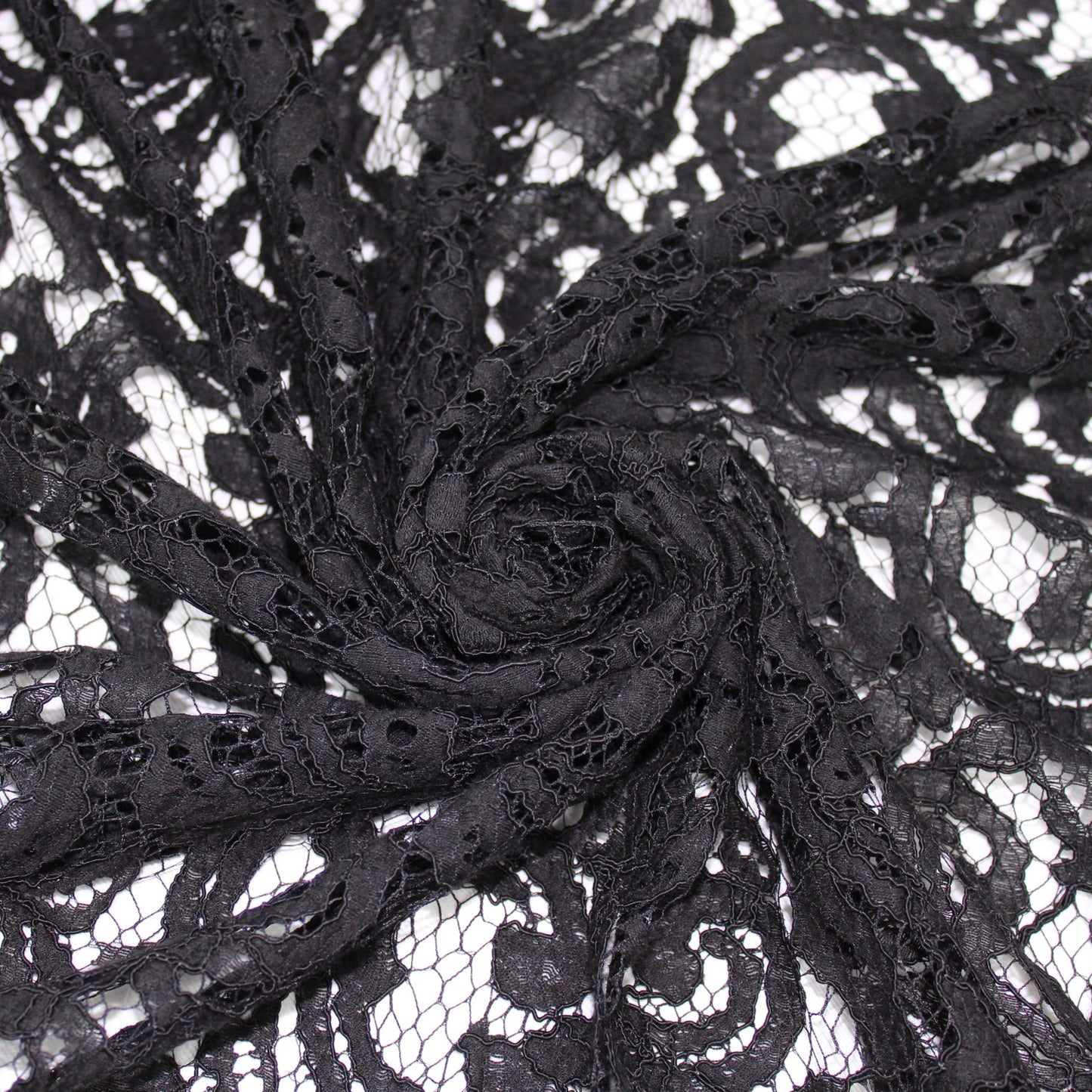 Tissu dentelle motif fleuri- noir - photo 1/5 | So Tissus