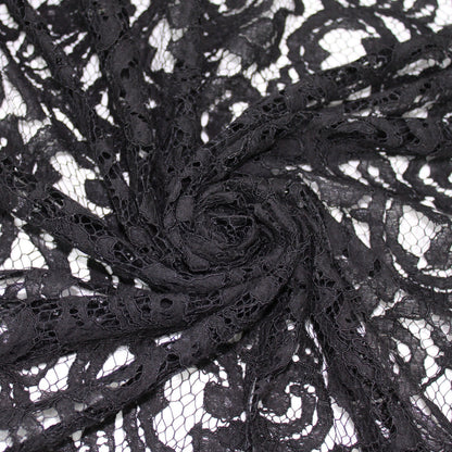Tissu dentelle motif fleuri- noir - photo 1/5 | So Tissus