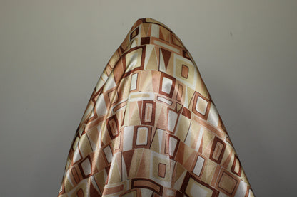 Tissu satin - imprimé géométrique - ton marron beige - photo 3/5 | So Tissus