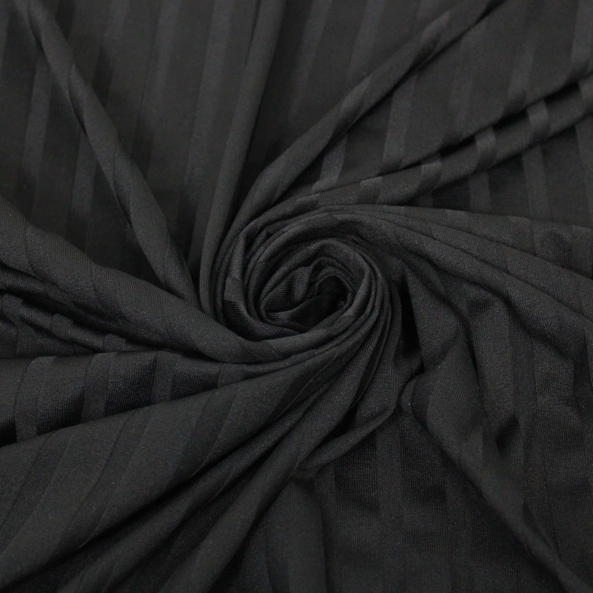 Tissu maille - à rayures - noir - photo 1/5 | So Tissus