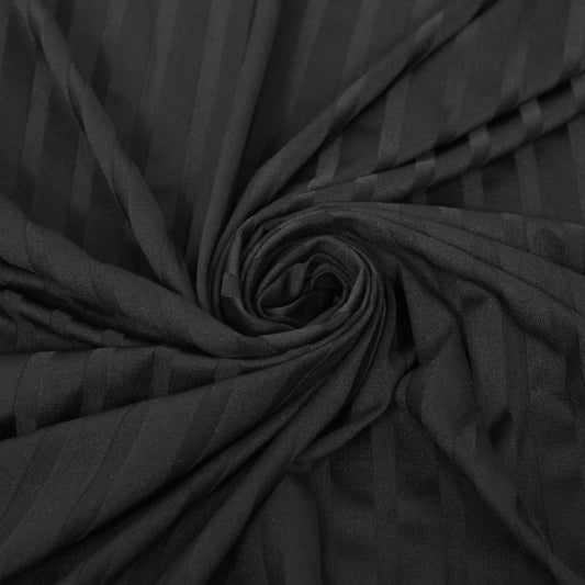 Tissu maille - à rayures - noir - photo 1/5 | So Tissus