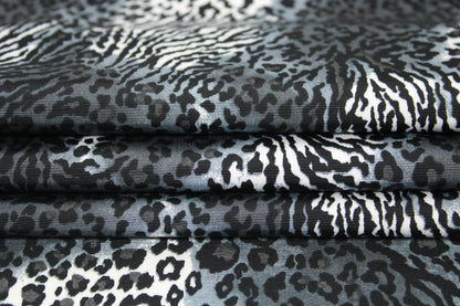 Tissu toile - imprimé tacheté - noir gris blanc - photo 2/5 | So Tissus