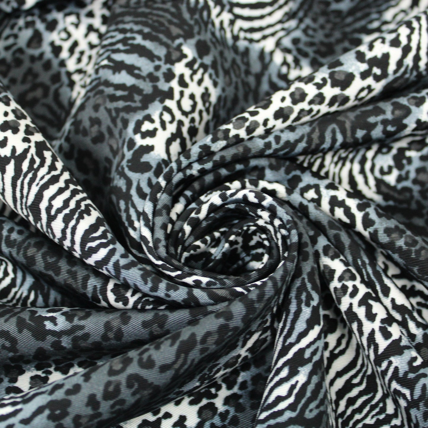 Tissu toile - imprimé tacheté - noir gris blanc - photo 1/5 | So Tissus