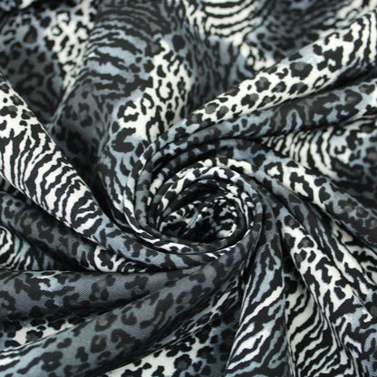 Tissu toile - imprimé tacheté - noir gris blanc - photo 1/5 | So Tissus